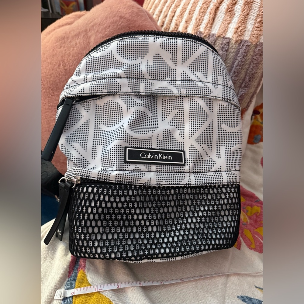 Calvin Klein black and white backpack. Like new